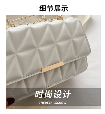 SIMPLE SOLID COLOR SINGLE SHOULDER CROSSBODY BAG CHAIN BAG SPRING/SUMMER NEW SENIOR PERSONALITY INS TEXTURE BAG
