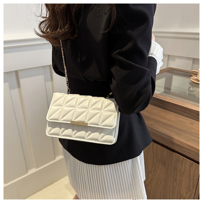 SIMPLE SOLID COLOR SINGLE SHOULDER CROSSBODY BAG CHAIN BAG SPRING/SUMMER NEW SENIOR PERSONALITY INS TEXTURE BAG