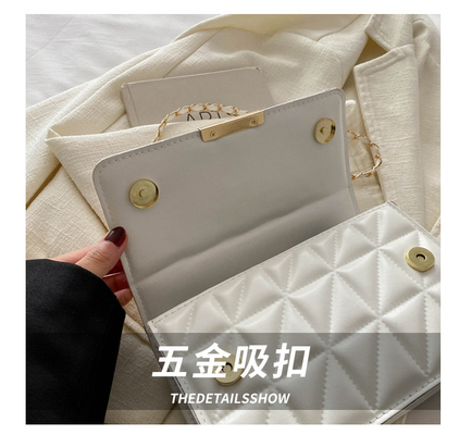SIMPLE SOLID COLOR SINGLE SHOULDER CROSSBODY BAG CHAIN BAG SPRING/SUMMER NEW SENIOR PERSONALITY INS TEXTURE BAG