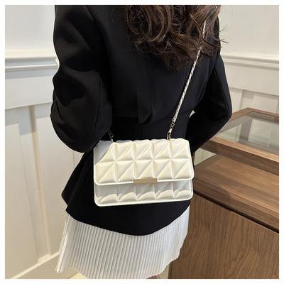 SIMPLE SOLID COLOR SINGLE SHOULDER CROSSBODY BAG CHAIN BAG SPRING/SUMMER NEW SENIOR PERSONALITY INS TEXTURE BAG