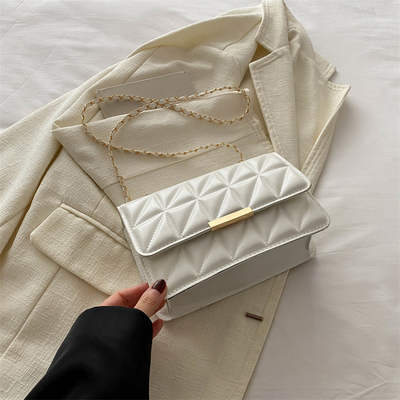 SIMPLE SOLID COLOR SINGLE SHOULDER CROSSBODY BAG CHAIN BAG SPRING/SUMMER NEW SENIOR PERSONALITY INS TEXTURE BAG