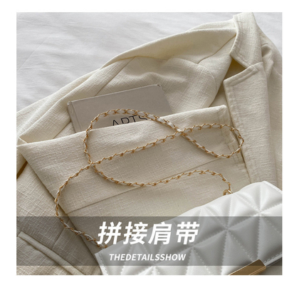 SIMPLE SOLID COLOR SINGLE SHOULDER CROSSBODY BAG CHAIN BAG SPRING/SUMMER NEW SENIOR PERSONALITY INS TEXTURE BAG