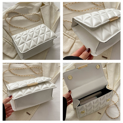SIMPLE SOLID COLOR SINGLE SHOULDER CROSSBODY BAG CHAIN BAG SPRING/SUMMER NEW SENIOR PERSONALITY INS TEXTURE BAG