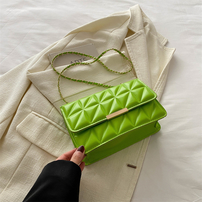 SIMPLE SOLID COLOR SINGLE SHOULDER CROSSBODY BAG CHAIN BAG SPRING/SUMMER NEW SENIOR PERSONALITY INS TEXTURE BAG