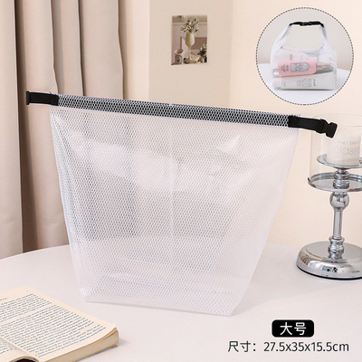 LARGE CAPACITY WOMEN'S TOTE TRAVEL BEACH BAG JELLY BAG TRANSPARENT MESH CARRYING SATCHEL SHOPPING BAG