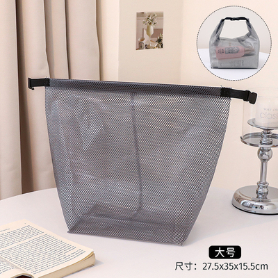 LARGE CAPACITY WOMEN'S TOTE TRAVEL BEACH BAG JELLY BAG TRANSPARENT MESH CARRYING SATCHEL SHOPPING BAG