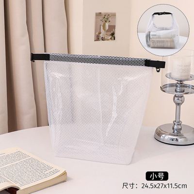 LARGE CAPACITY WOMEN'S TOTE TRAVEL BEACH BAG JELLY BAG TRANSPARENT MESH CARRYING SATCHEL SHOPPING BAG