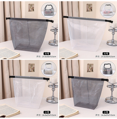 LARGE CAPACITY WOMEN'S TOTE TRAVEL BEACH BAG JELLY BAG TRANSPARENT MESH CARRYING SATCHEL SHOPPING BAG