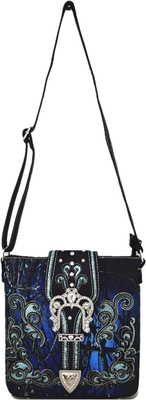 Camouflage Rhinestone Cross Pistol Buckle Western Crossbody Handbags Cowgirl Country Studded Purse Women Single Shoulder