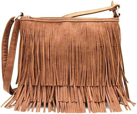 WESTERN COWGIRL FASHION STYLE LEATHER FRINGE CROSSBODY HANDBAGS WOMEN PURSE COUNTRY EVERYDAY SHOULDER BAG