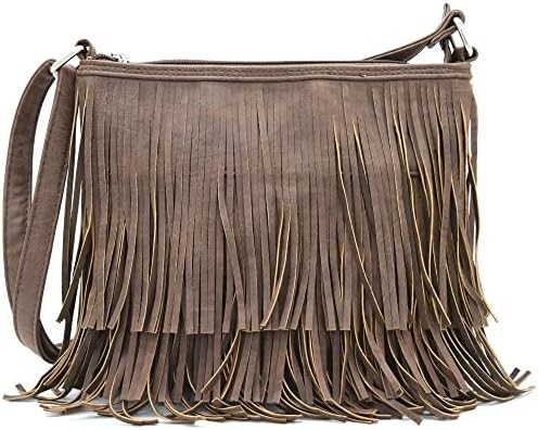 WESTERN COWGIRL FASHION STYLE LEATHER FRINGE CROSSBODY HANDBAGS WOMEN PURSE COUNTRY EVERYDAY SHOULDER BAG