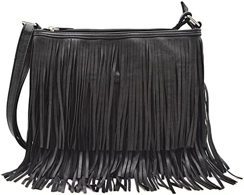 WESTERN COWGIRL FASHION STYLE LEATHER FRINGE CROSSBODY HANDBAGS WOMEN PURSE COUNTRY EVERYDAY SHOULDER BAG