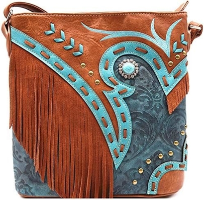WESTERN COWGIRL FASHION STYLE LEATHER FRINGE CROSSBODY HANDBAGS WOMEN PURSE COUNTRY EVERYDAY SHOULDER BAG