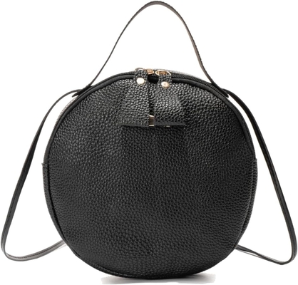 WOMEN'S SHOULDER BAG CROSSBODY BAG, CHIC ROUND SHOULDER BAG WITH ZIPPERS AND ADJUSTABLE STRAP,CROSSBODY HANDBAG PURSE FO