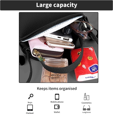 WOMEN'S SHOULDER BAG CROSSBODY BAG, CHIC ROUND SHOULDER BAG WITH ZIPPERS AND ADJUSTABLE STRAP,CROSSBODY HANDBAG PURSE FO