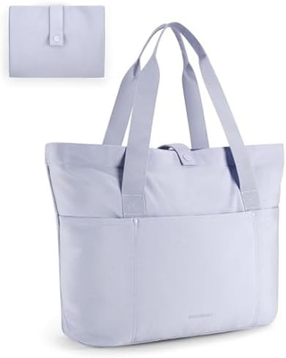 BAGSMART Tote Bag for Women, Foldable Tote Bag With Zipper Large Shoulder Bag Top Handle Handbag for Travel, Work