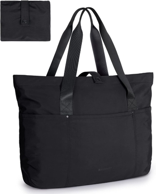 BAGSMART Tote Bag for Women, Foldable Tote Bag With Zipper Large Shoulder Bag Top Handle Handbag for Travel, Work