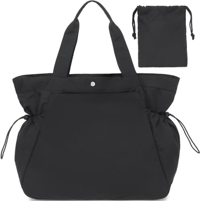 BTOOP TOTE BAG FOR WOMEN, FOLDABLE BEACH GYM BAGS, SIDE-CINCH LIGHTWEIGHT SHOPPER SHOULDER BAG FOR TRAVEL,WORK
