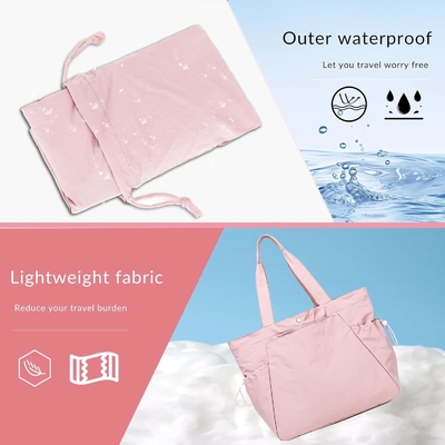 BTOOP TOTE BAG FOR WOMEN, FOLDABLE BEACH GYM BAGS, SIDE-CINCH LIGHTWEIGHT SHOPPER SHOULDER BAG FOR TRAVEL,WORK
