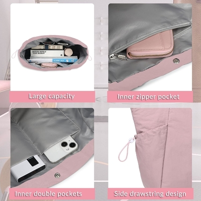 BTOOP TOTE BAG FOR WOMEN, FOLDABLE BEACH GYM BAGS, SIDE-CINCH LIGHTWEIGHT SHOPPER SHOULDER BAG FOR TRAVEL,WORK