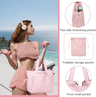 BTOOP TOTE BAG FOR WOMEN, FOLDABLE BEACH GYM BAGS, SIDE-CINCH LIGHTWEIGHT SHOPPER SHOULDER BAG FOR TRAVEL,WORK