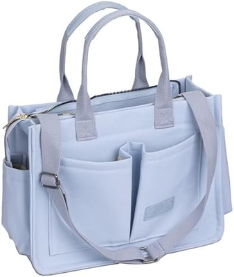 LARGE CANVAS TOTE BAG FOR WOMEN WITH POCKETS,LAPTOP CROSSBODY PURSES EVERYTHING EVERYDAY BAG HANDBAGS FOR WORK BEACH GYM