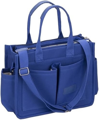 LARGE CANVAS TOTE BAG FOR WOMEN WITH POCKETS,LAPTOP CROSSBODY PURSES EVERYTHING EVERYDAY BAG HANDBAGS FOR WORK BEACH GYM