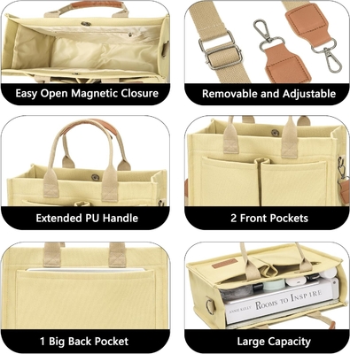 LARGE CANVAS TOTE BAG FOR WOMEN WITH POCKETS,LAPTOP CROSSBODY PURSES EVERYTHING EVERYDAY BAG HANDBAGS FOR WORK BEACH GYM