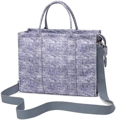 CANVAS TOTE BAG FOR WOMEN FASHION HANDBAGS SHOULDER BAG WITH ZIPPER CROSSBODY PURSE FOR WORK TRAVEL