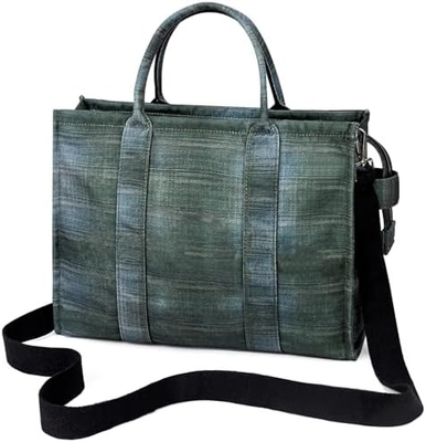 CANVAS TOTE BAG FOR WOMEN FASHION HANDBAGS SHOULDER BAG WITH ZIPPER CROSSBODY PURSE FOR WORK TRAVEL