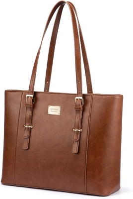 LOVEVOOK LAPTOP BAG FOR WOMEN, STRUCTURED LEATHER COMPUTER BAG, PROFESSIONAL WORK TOTE PURSE, TEACHER/ATTORNEY’S CHOICE,
