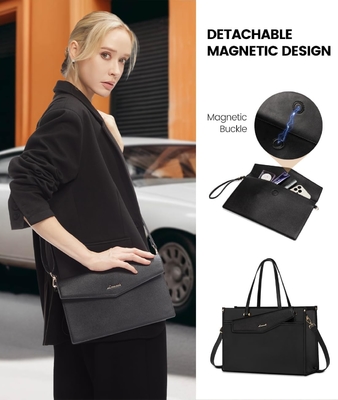 LOVEVOOK Laptop Bag for Women, 15.6 inch Laptop Tote Bag 2-in-1 Professional Work Bag Business Briefcase with Clutch