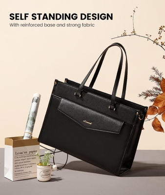 LOVEVOOK Laptop Bag for Women, 15.6 inch Laptop Tote Bag 2-in-1 Professional Work Bag Business Briefcase with Clutch