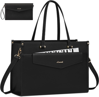 LOVEVOOK Laptop Bag for Women, 15.6 inch Laptop Tote Bag 2-in-1 Professional Work Bag Business Briefcase with Clutch
