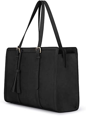 FOR WOMEN 15.6 INCH WORK TOTE BAGS PU LEATHER COMPUTER PURSE FOR BUSINESS OFFICE WITH 3 LAYER COMPARTMENTS