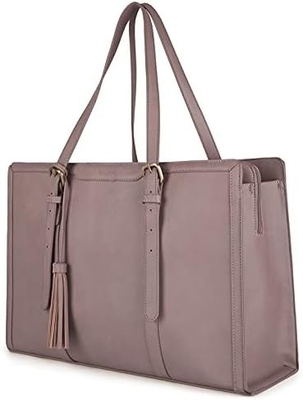 FOR WOMEN 15.6 INCH WORK TOTE BAGS PU LEATHER COMPUTER PURSE FOR BUSINESS OFFICE WITH 3 LAYER COMPARTMENTS