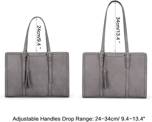 FOR WOMEN 15.6 INCH WORK TOTE BAGS PU LEATHER COMPUTER PURSE FOR BUSINESS OFFICE WITH 3 LAYER COMPARTMENTS