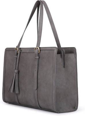 FOR WOMEN 15.6 INCH WORK TOTE BAGS PU LEATHER COMPUTER PURSE FOR BUSINESS OFFICE WITH 3 LAYER COMPARTMENTS