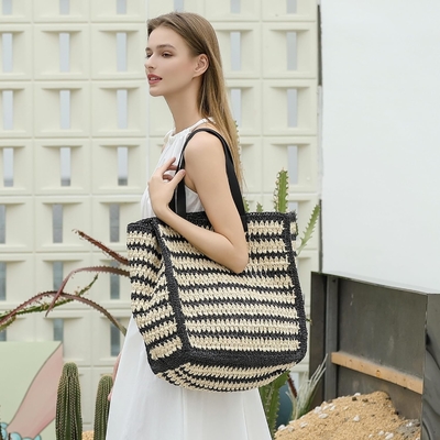 HERALD LARGE HANDMADE STRAW TOTE HANDBAG FOR WOMEN, SUMMER BEACH WEAVING CHIC WOVEN SHOULDER PURSE BAGS FOR TRAVEL