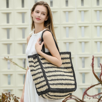 HERALD LARGE HANDMADE STRAW TOTE HANDBAG FOR WOMEN, SUMMER BEACH WEAVING CHIC WOVEN SHOULDER PURSE BAGS FOR TRAVEL