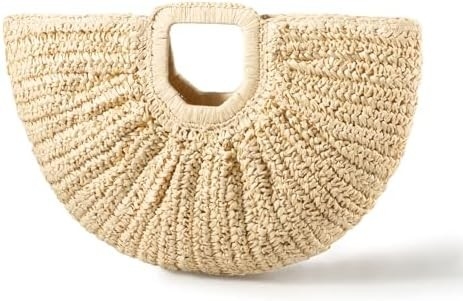 YYW HANDMADE TOTE BAG FOR WOMEN, HAND-WOVEN STRAW LARGE HOBO BAG FOR WOMEN ROUND HANDLE RING TOTO SUMMER BEACH BAG BEACH