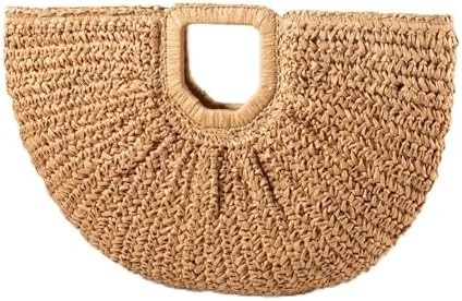 YYW HANDMADE TOTE BAG FOR WOMEN, HAND-WOVEN STRAW LARGE HOBO BAG FOR WOMEN ROUND HANDLE RING TOTO SUMMER BEACH BAG BEACH