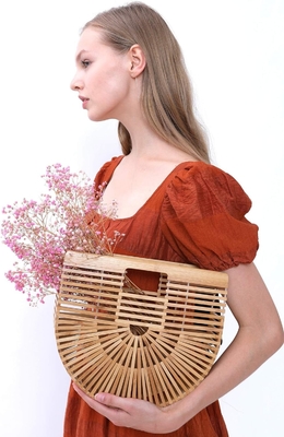MIUCO WOMENS BAMBOO HANDBAG HANDMADE LARGE TOTE BAG STRAW BEACH BAGS BEACH PURSE
