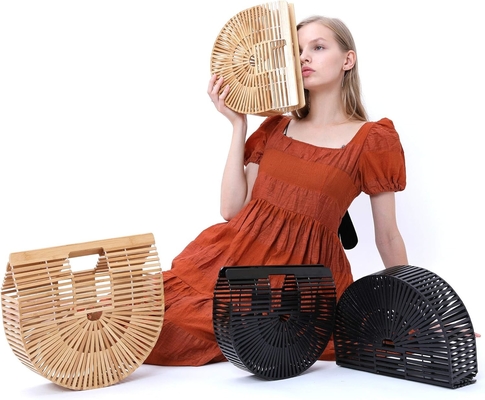 MIUCO WOMENS BAMBOO HANDBAG HANDMADE LARGE TOTE BAG STRAW BEACH BAGS BEACH PURSE
