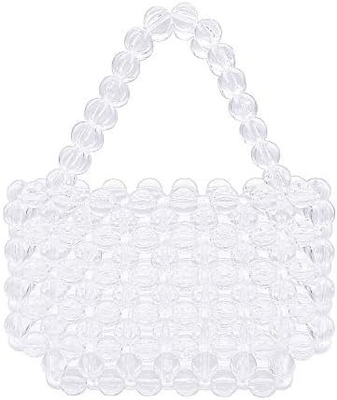 Miuco Women Beaded Bag Handmade Transparent Acrylic Handbags