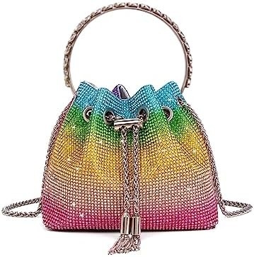 Bling Crystal Rhinestone Purse for Women Sparkly Clutch Handbag Crossbody Bag for Evening Wedding Party Prom