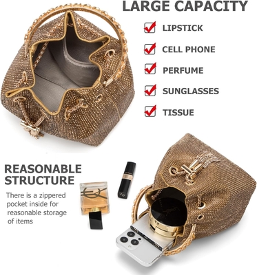 Bling Crystal Rhinestone Purse for Women Sparkly Clutch Handbag Crossbody Bag for Evening Wedding Party Prom