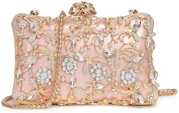 Evening Bag Clutch Purses for Women Rhinestones Purse Sparkling Party Shoulder Handbag Wedding Bag with Chain