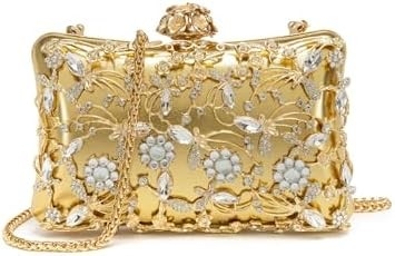 Evening Bag Clutch Purses for Women Rhinestones Purse Sparkling Party Shoulder Handbag Wedding Bag with Chain
