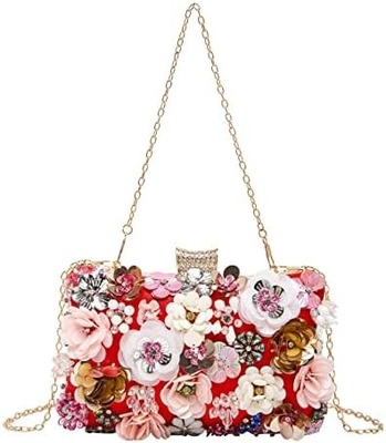 LETODE FLOWER CLUTCH PURSE EVENING BAG FOR WOMEN FORMAL PARTY HANDBAG CHAIN STRAP SHOULDER BAG